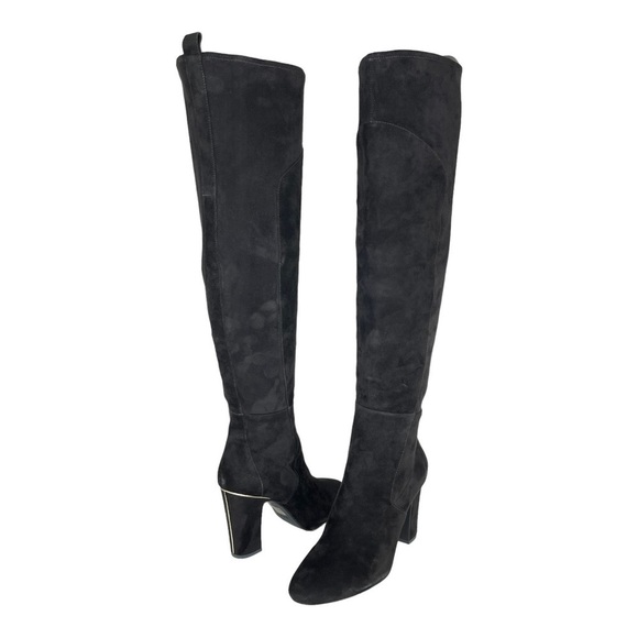 DKNY Sloane Black Suede Leather OTK Womens Boots Size 9.5M - Picture 11 of 11